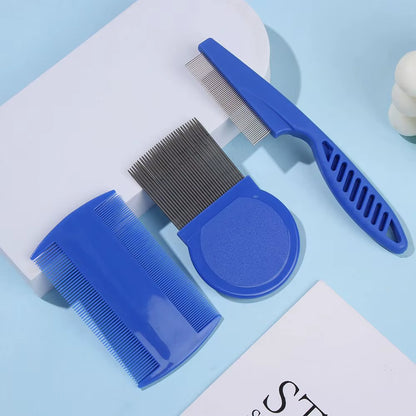 6 Pcs/Set Pet Flea Comb Stainless Steel Head Lice Comb Fine Tooth Dogs Cats Grooming Combs Dematting Tool Pet Tear Stain Remove