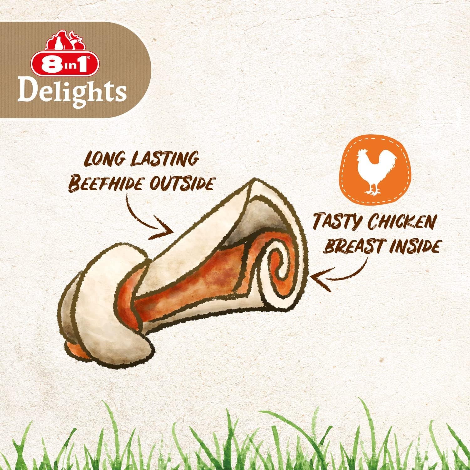 Delights Chicken Chew Bone S, Healthy Chew Snack for Small Dogs, 1 Piece