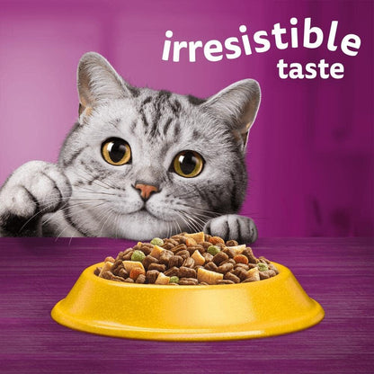 - 1+ Adult Dry Cat Food - 7Kg - Biscuits Made with Chicken - Bulk Cat Food Bag