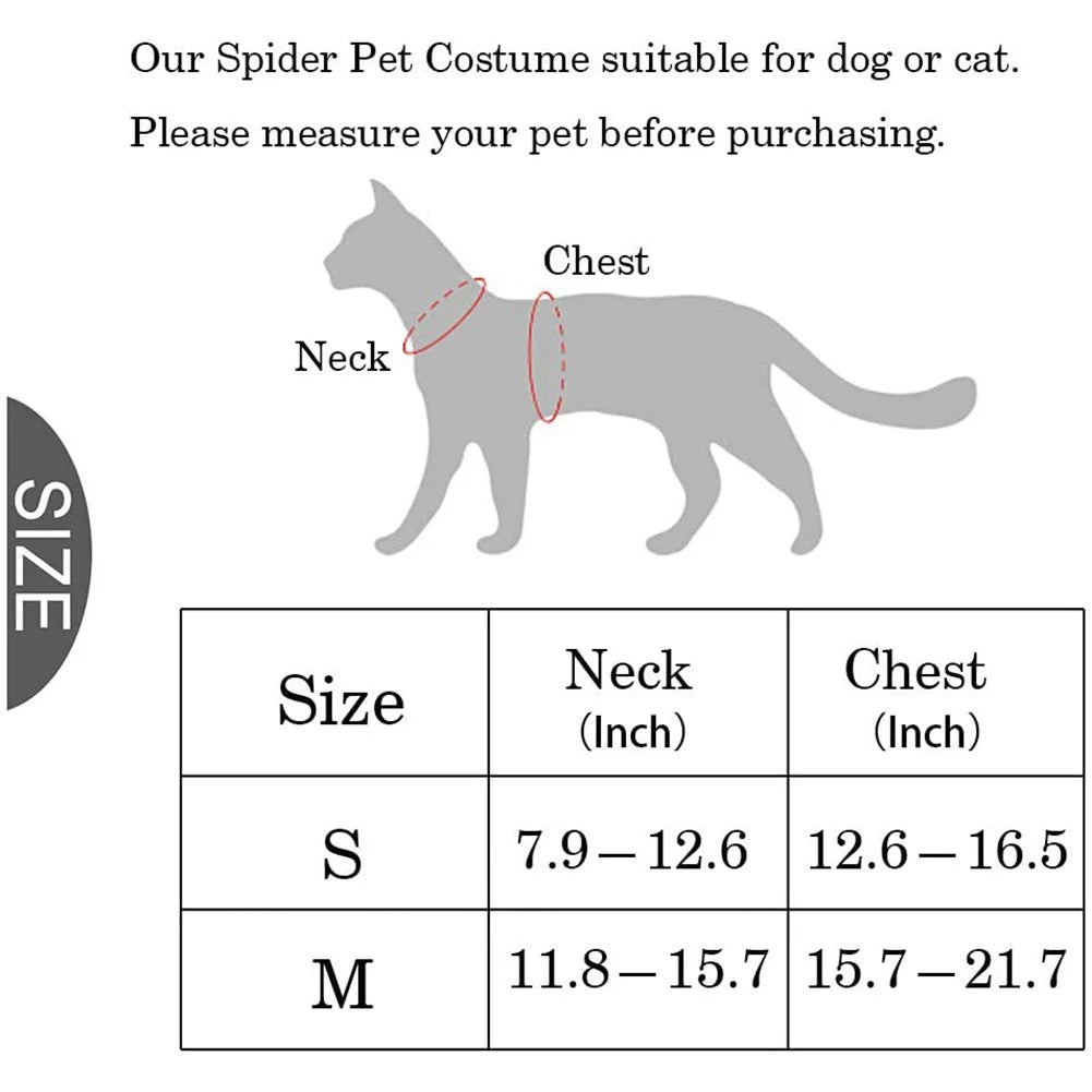 Halloween Spider Clothes for Pet Dog Cat Spider Costumes Dressing up Pet Clothes Pet Halloween Props Party Clothing Accessories