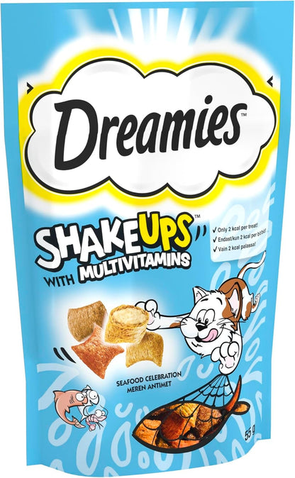 Dreamies Shakeups Seafood Celebrations Cat Treats, 8X55G