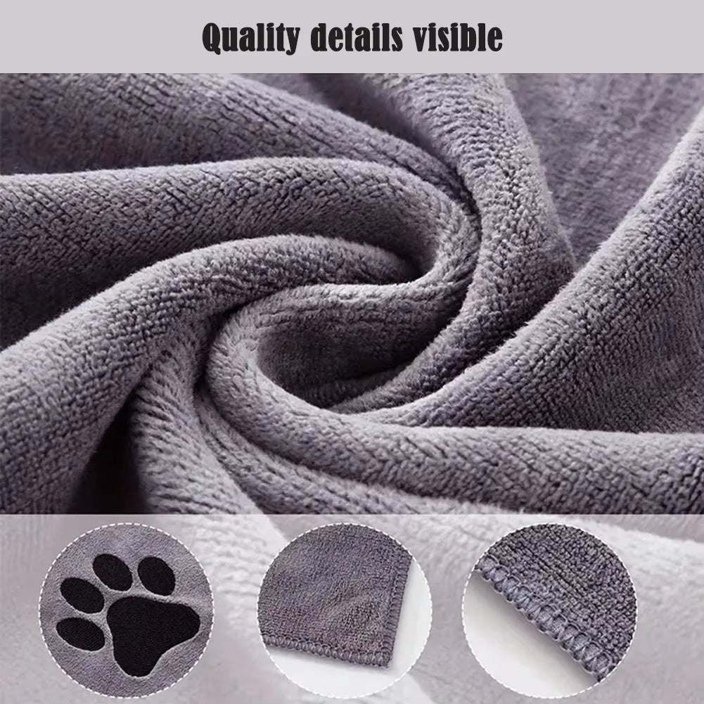 35*75Cm/50*100Cm Microfiber Pet Bath Towel Embroidered Super Soft Absorbent Cat for Dogs Grooming Supplies