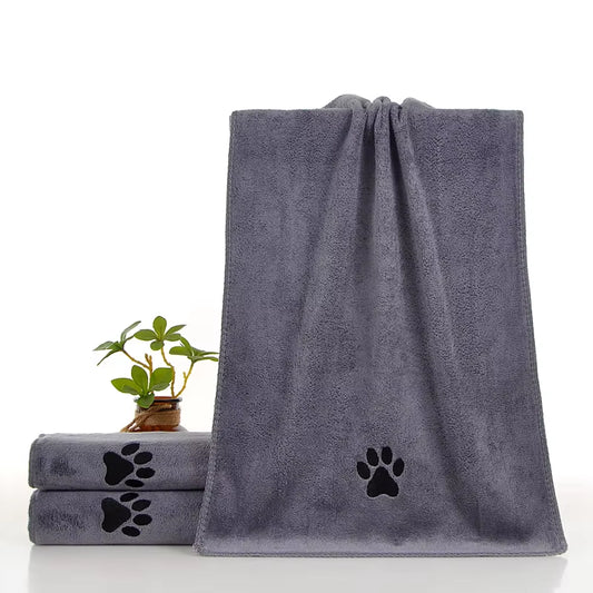 35*75Cm/50*100Cm Microfiber Pet Bath Towel Embroidered Super Soft Absorbent Cat for Dogs Grooming Supplies