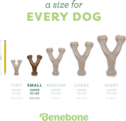 Indestructible Wishbone Dog Chew Toy for Aggressive Chewers, Long Lasting Tough Boredom Breaker for Dogs, Real Bacon Flavour, for Small Dogs, Made in the USA.