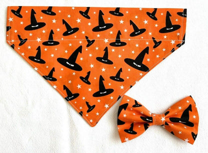 Halloween Dog Collar Accessories Bows & Bandanas Handmade in UK. Multi Sizes
