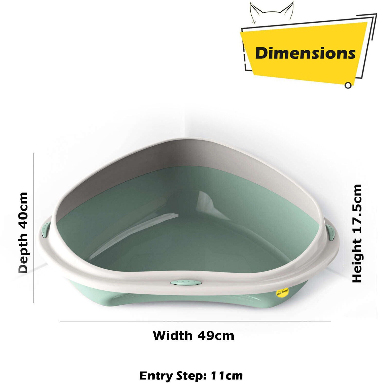 Cat Corner Litter Tray Large or Jumbo Rim Pet Open Toilet Pan Box Cat Centre�