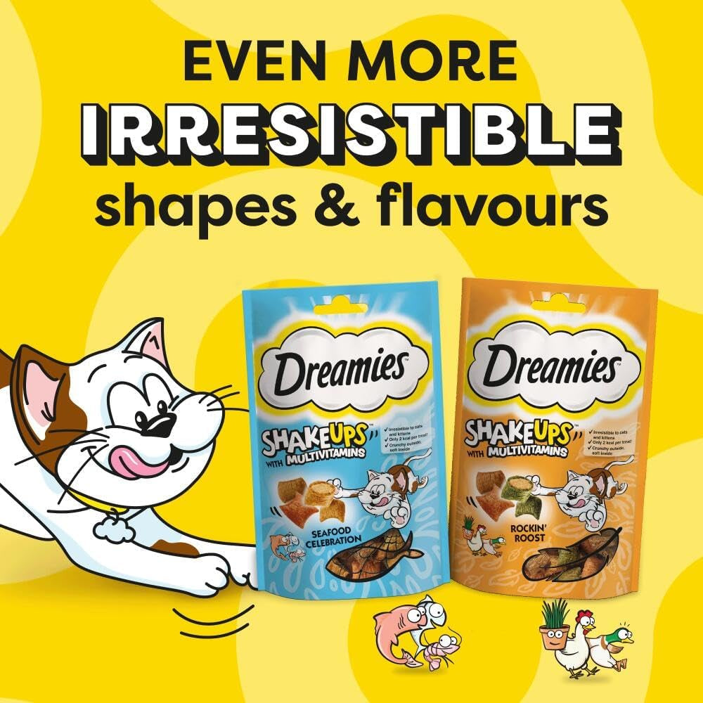 Dreamies Shakeups Seafood Celebrations Cat Treats, 8X55G