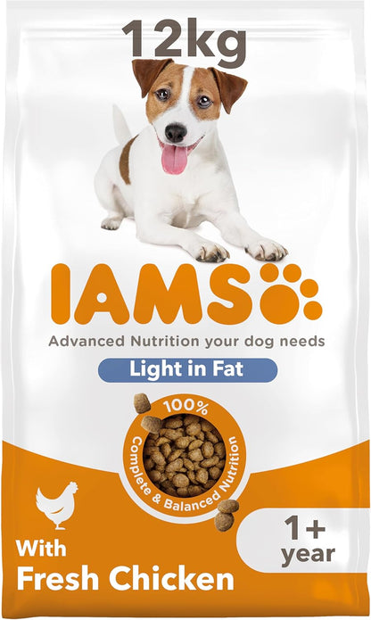 Light in Fat Complete Dry Dog Food Chicken 12Kg - 30% Lower Fat Formula