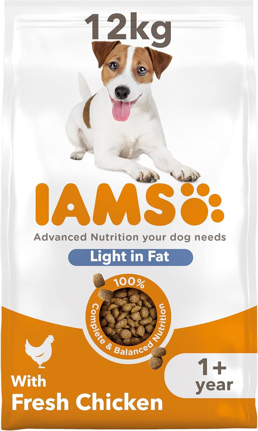 Light in Fat Complete Dry Dog Food Chicken 12Kg - 30% Lower Fat Formula