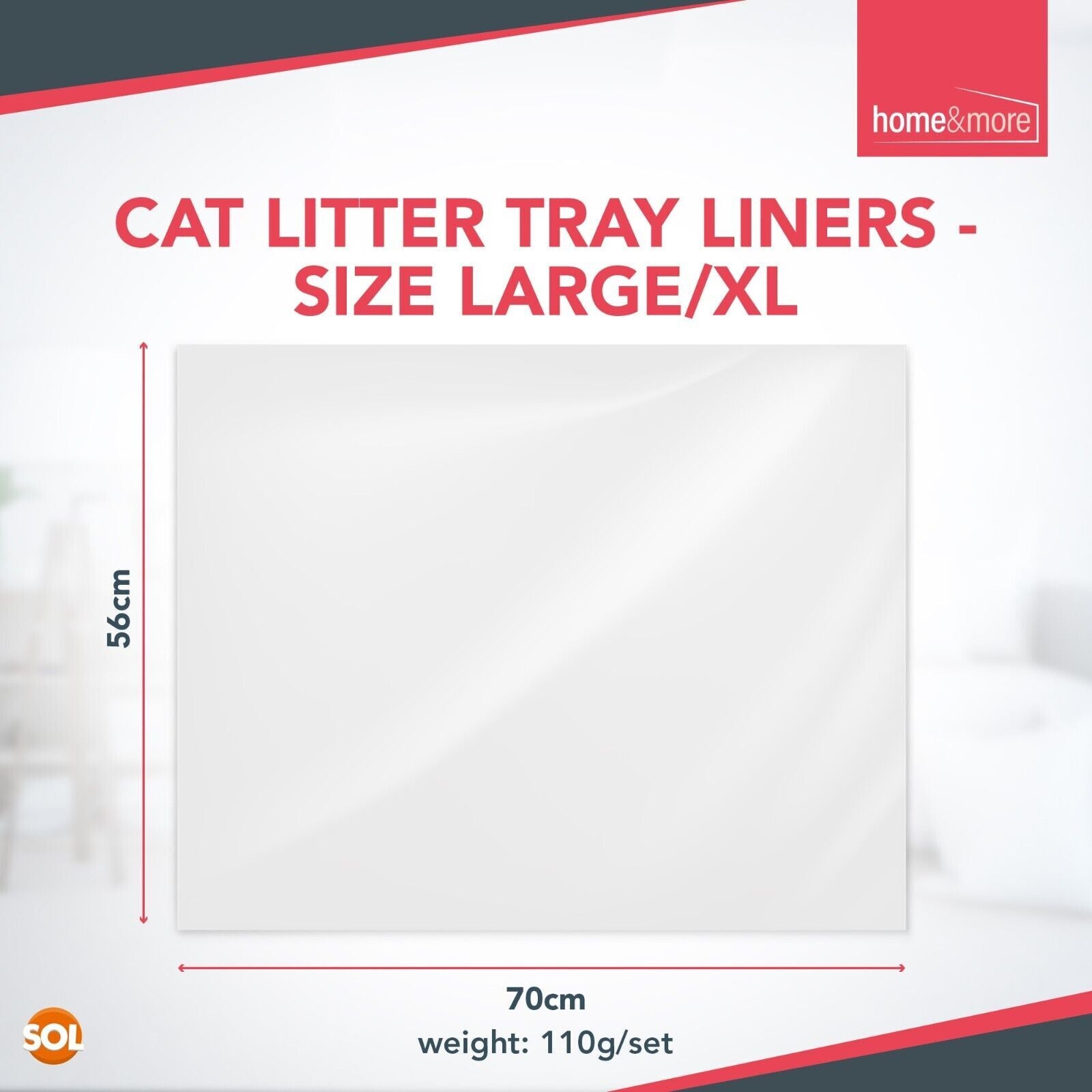 Extra Large Cat Litter Tray Liners 56X70Cm Bags Pack Kitten Hygienic Disposable