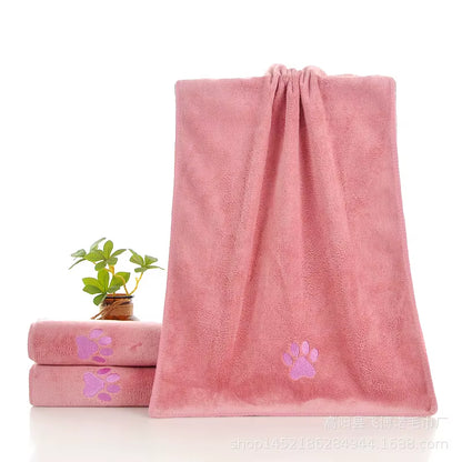 35*75Cm/50*100Cm Microfiber Pet Bath Towel Embroidered Super Soft Absorbent Cat for Dogs Grooming Supplies