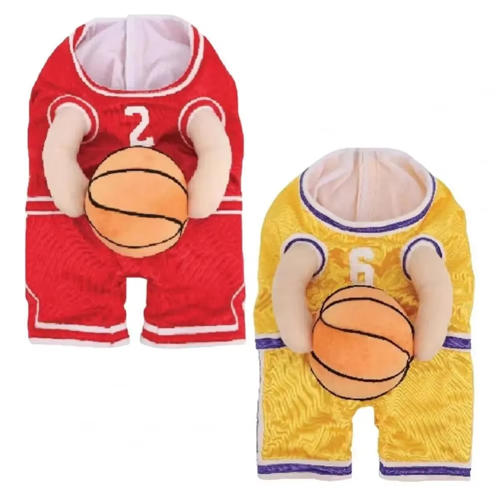 Cute Dog Basketball Costume Halloween Cosplay S/M/L Pet Decoration Clothes Holding Ball Breathable Puppy Player Costume Funny