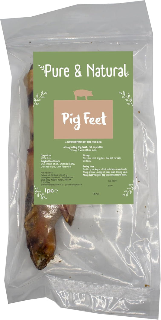 Pig Feet - Natural Dog Chews Long Lasting with Dog Bones Large - Long Lasting Dog Chew - Pig Trotters Bones for Dogs - Healthy Dog Chews - 1 Piece