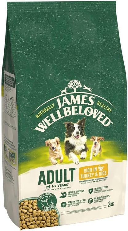 Dog Adult Hypoallergenic Dry Food Turkey and Rice 2 Kg