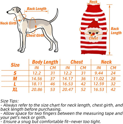 Christmas Dog Sweater Holiday Knitwear Warm Pet Clothes for Medium Large Dogs and Cats(L-1Pc)
