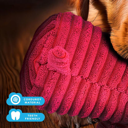 Pink Hippo Dragon Plush Dog Toy with Squeaker – Soft, Durable, Ribbed Design for Play, Perfect for Small and Medium Dogs. Ideal for Interactive Play and Enjoyment.