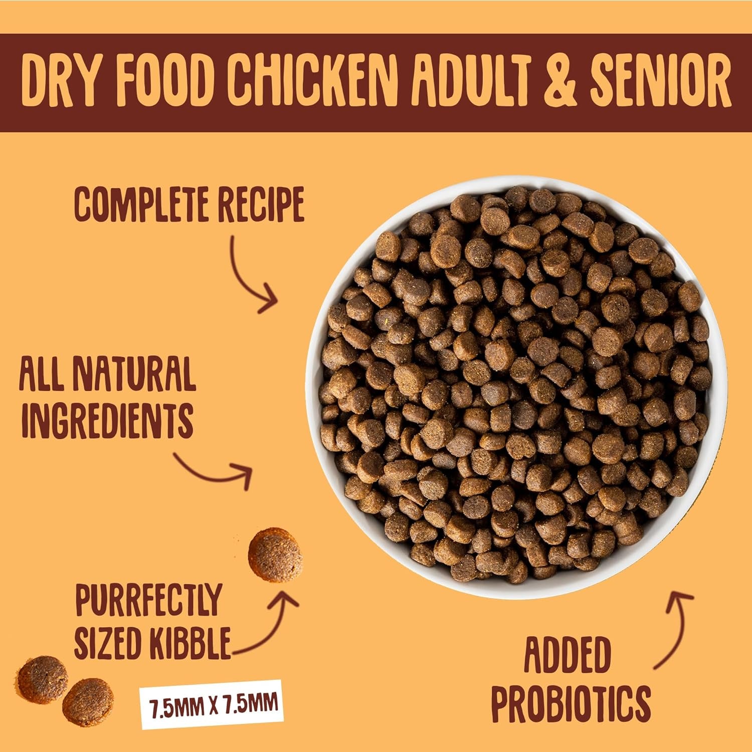Scrumbles Adult and Senior Cats Dry Food, 750G