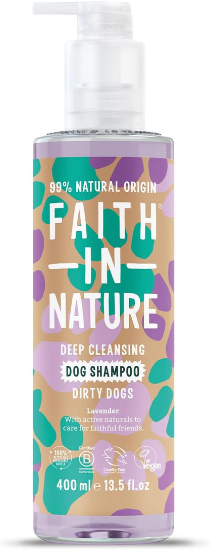 Faith In Nature Natural  Dog Shampoo, Vegan & Cruelty Free,No Sls,Silicones or Parabens, Deep Cleansing, for Dirty Dogs, 400Ml