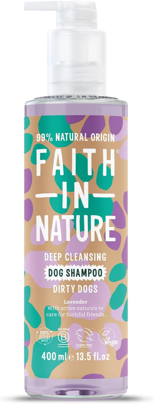Faith In Nature Natural  Dog Shampoo, Vegan & Cruelty Free,No Sls,Silicones or Parabens, Deep Cleansing, for Dirty Dogs, 400Ml