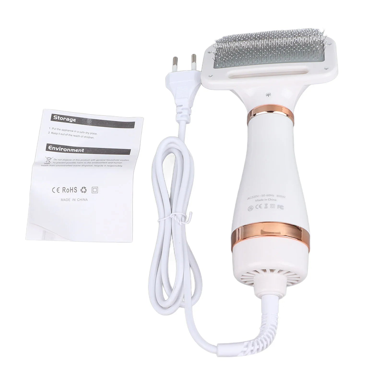 Dog Hair Dryer Portable Pet Grooming Dryer 2 in 1 Handheld Dog Slicker Brush and Dog Hair Dryer for Dogs Cats EU Plug 220V