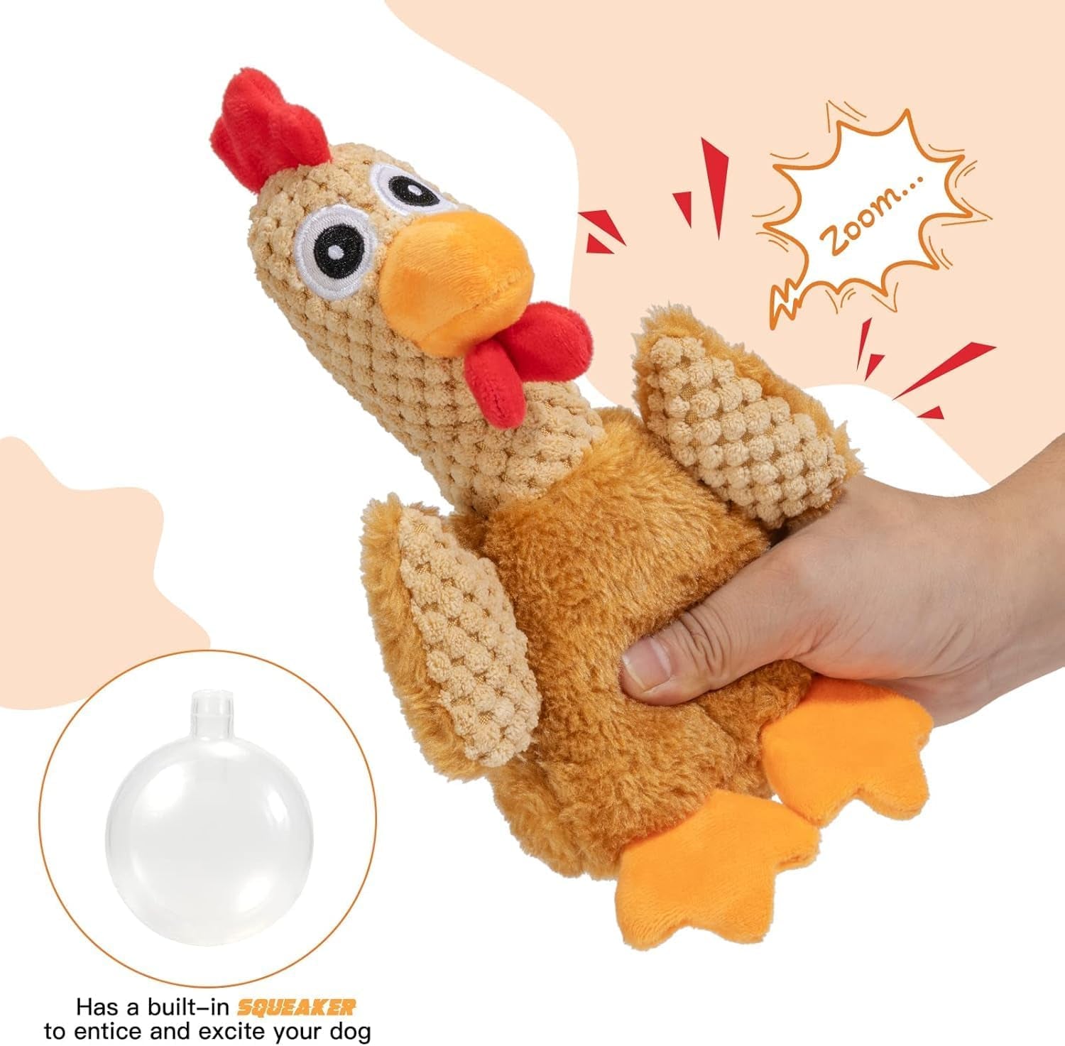 Christmas Squeaky Dog Toy - Small to Large, Interactive Turkey & Plush Chicken, Durable Chew Toy for Boredom, Thanksgiving & Xmas Gifts