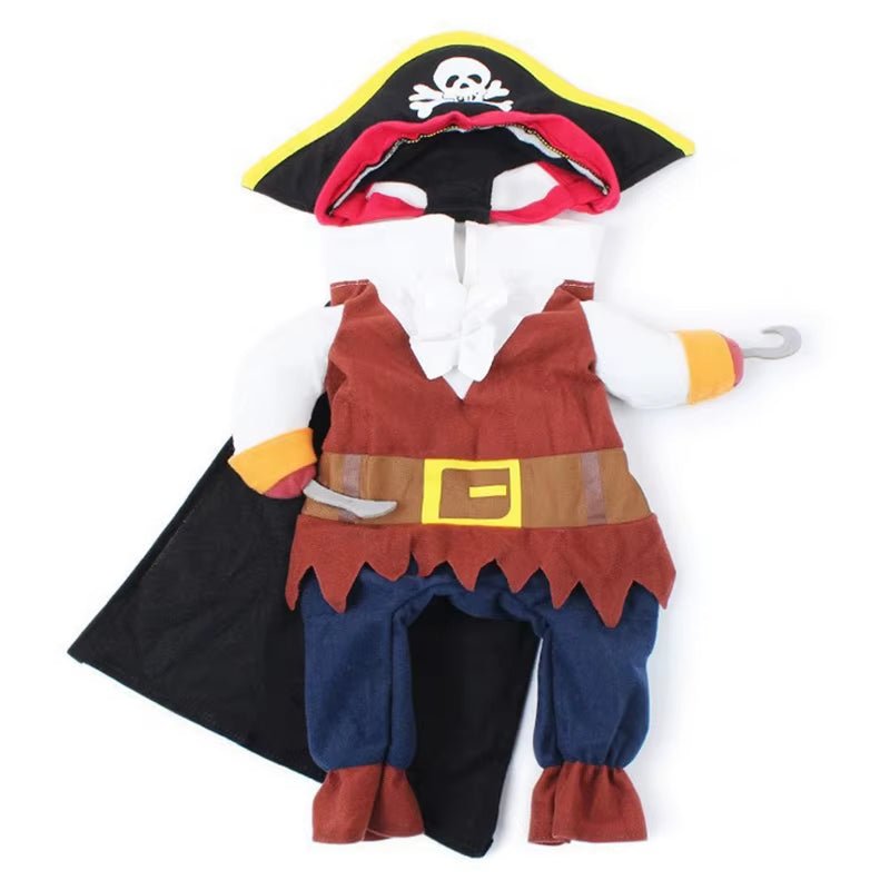 Halloween Funny Pirate Cat Dog Costume for Small Medium Dogs Cats Puppy Kitten Cosplay Creative Novelty Dress up Party Clothes