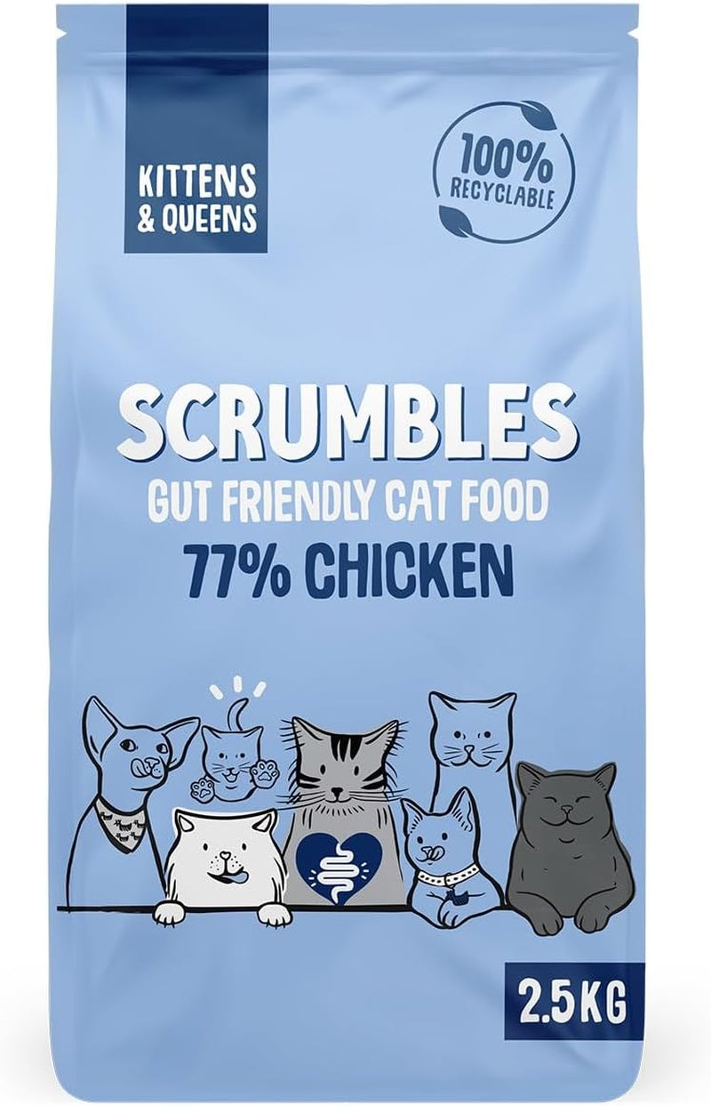 Scrumbles All Natural Dry Kitten Food with 77% Chicken, High Protein Food for Growing Kittens, 2.5Kgpackage May Vary