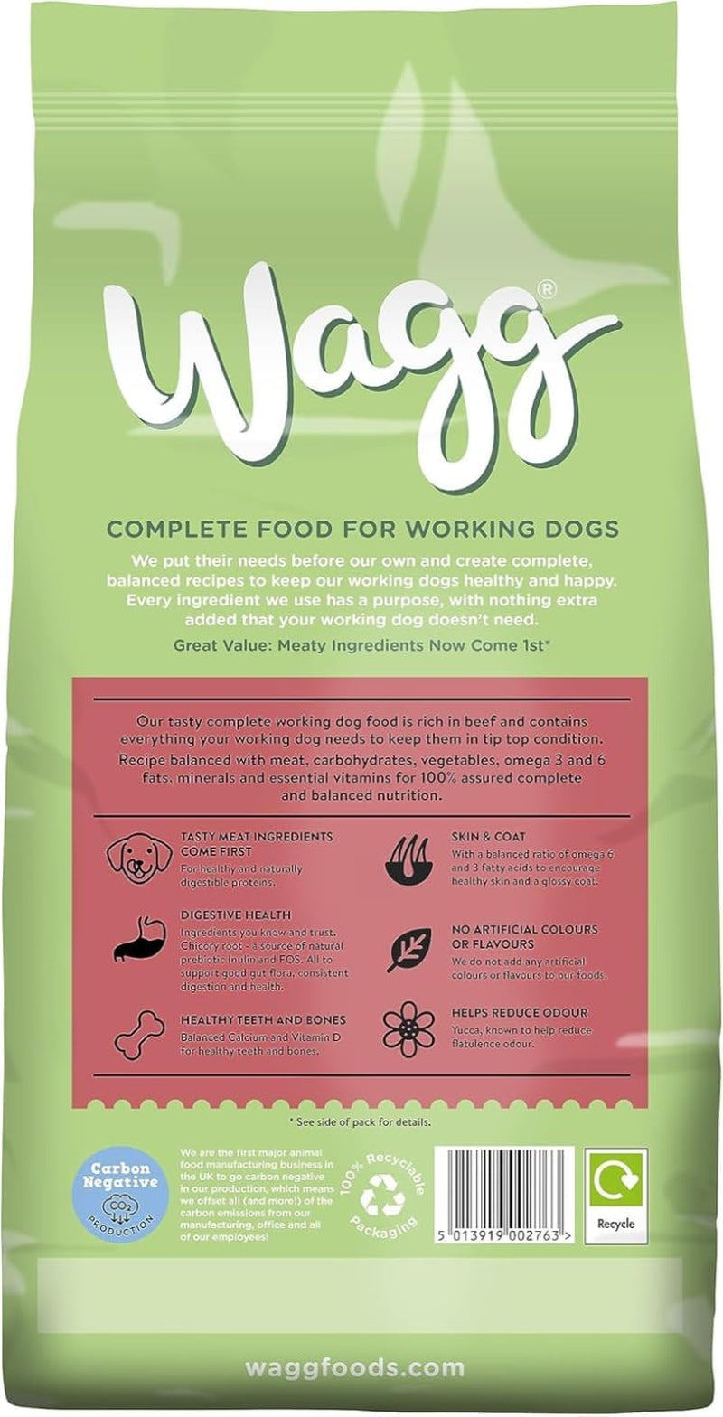 Active Goodness Complete Dry Adult Dog Food Beef & Veg 1Kg (Pack of 5) - for All Active Working Dog Breeds