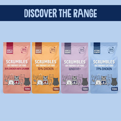 Scrumbles All Natural Dry Kitten Food with 77% Chicken, High Protein Food for Growing Kittens, 2.5Kgpackage May Vary