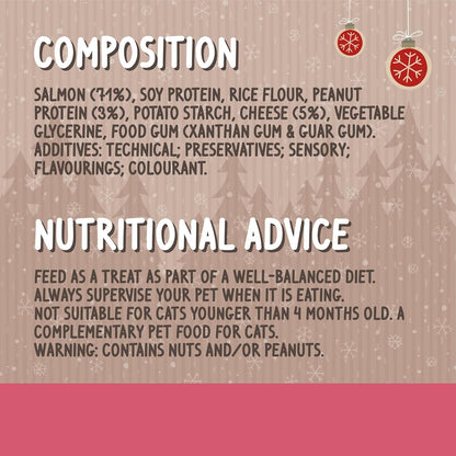 Cupid & Comet Smoked Salmon and Cheese Cat Treats - Made with Real Meat, Luxury Treats for Cats, Small Bite Sized Cat Snacks, Festive for Cats (70G)