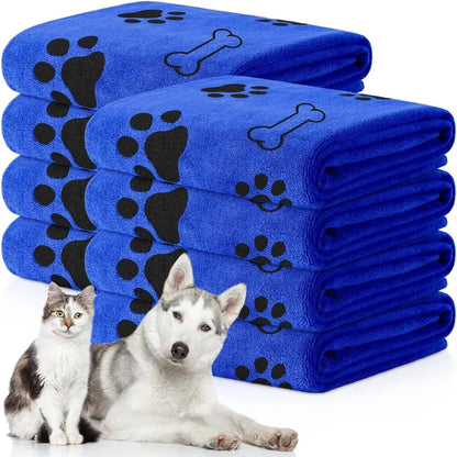 Dog Towel Drying Dog Cat Pet Towel, Puppy Microfiber Quick-Drying Dog Claw Bath Towel, Pet Bath Products Absorbent Medium Dog