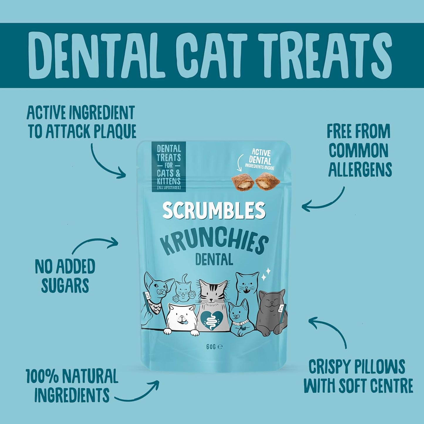 Scrumbles Dental Krunchies Cat Treats