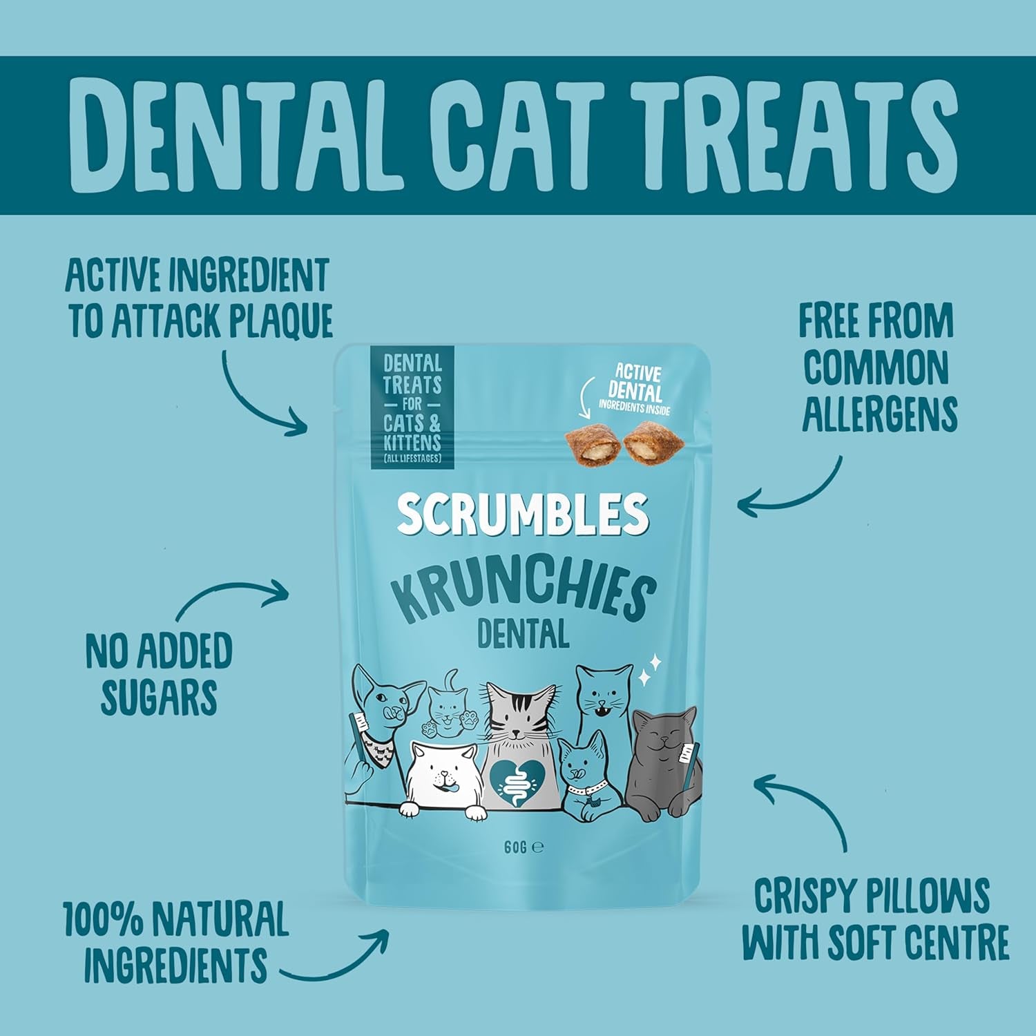 Scrumbles Dental Krunchies Cat Treats