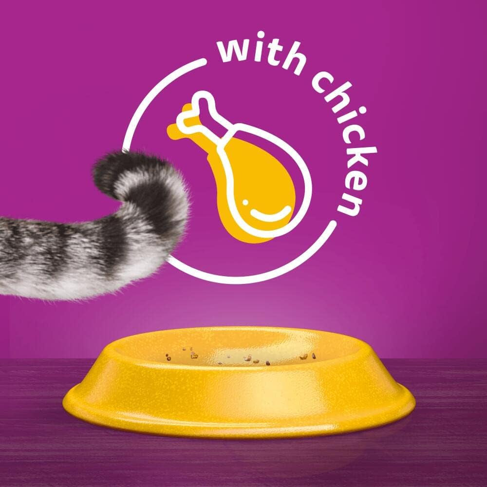 - 1+ Adult Dry Cat Food - 7Kg - Biscuits Made with Chicken - Bulk Cat Food Bag