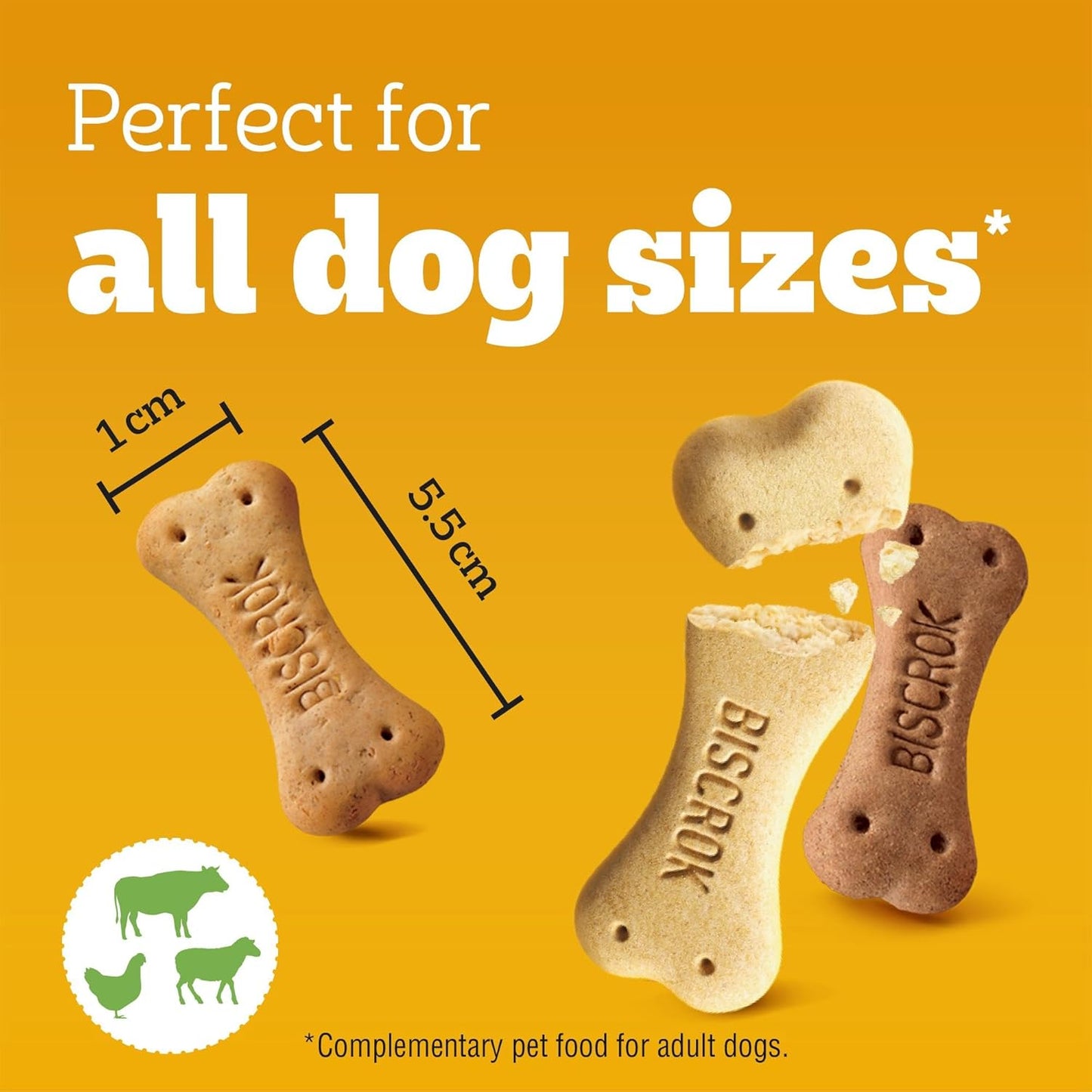 Biscrok Multi Mix - Dog Treats - Bone-Shaped Biscuits - 500 G