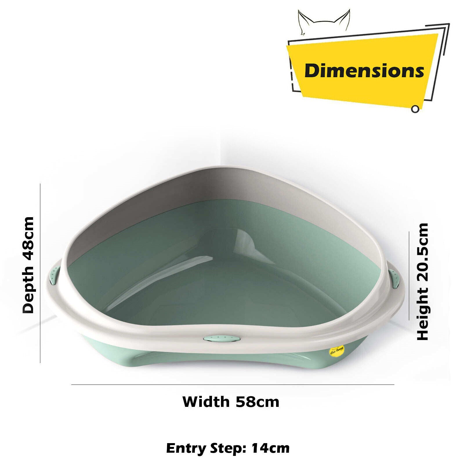 Cat Corner Litter Tray Large or Jumbo Rim Pet Open Toilet Pan Box Cat Centre�