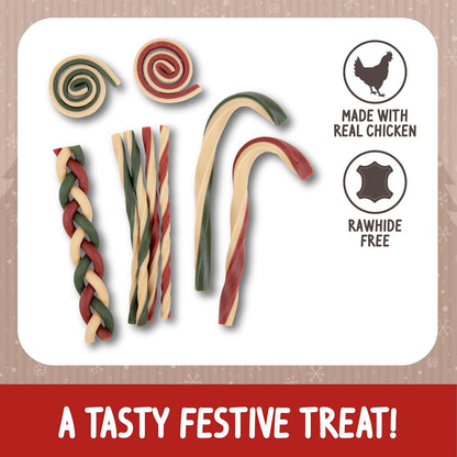 Cupid & Comet Rawhide-Free Festive Dog Treats, Bumper Gift Bag, 280G