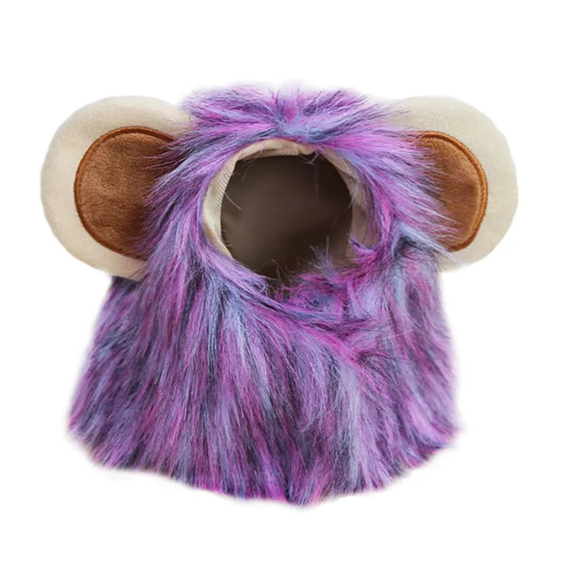 Halloween Pet Dog Lion Mane Wig Hair Christmas Dog Wig Hair Costume Fancy Party Dress Cosplay Funny Hat Cap Pet Dress Up