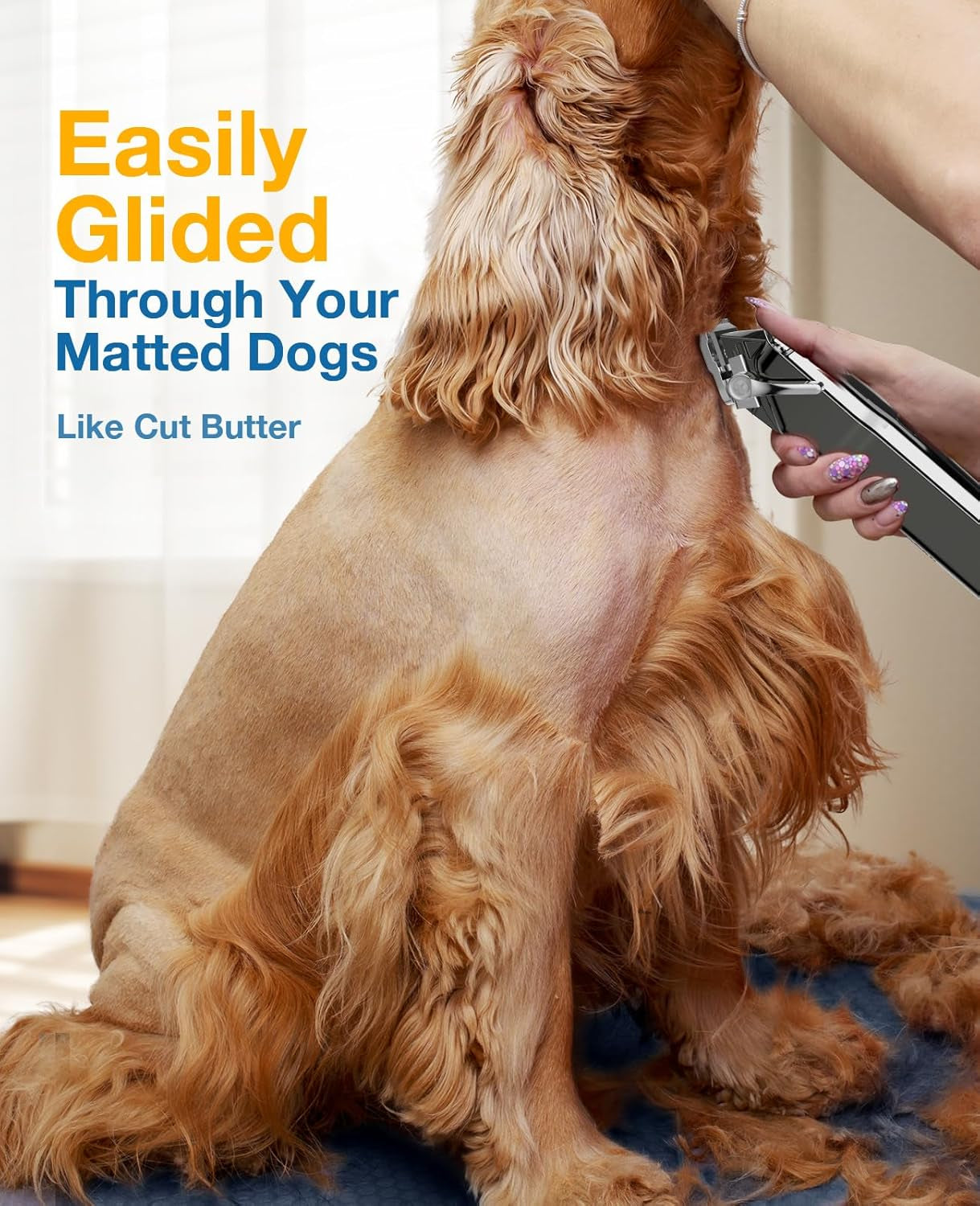 Oneisell Dog Clippers for Grooming for Thick Heavy Coats/Low Noise Rechargeable Cordless Pet Shaver with Stainless Steel Blade/Waterproof Dog Shaver for Dogs Pets and Animals
