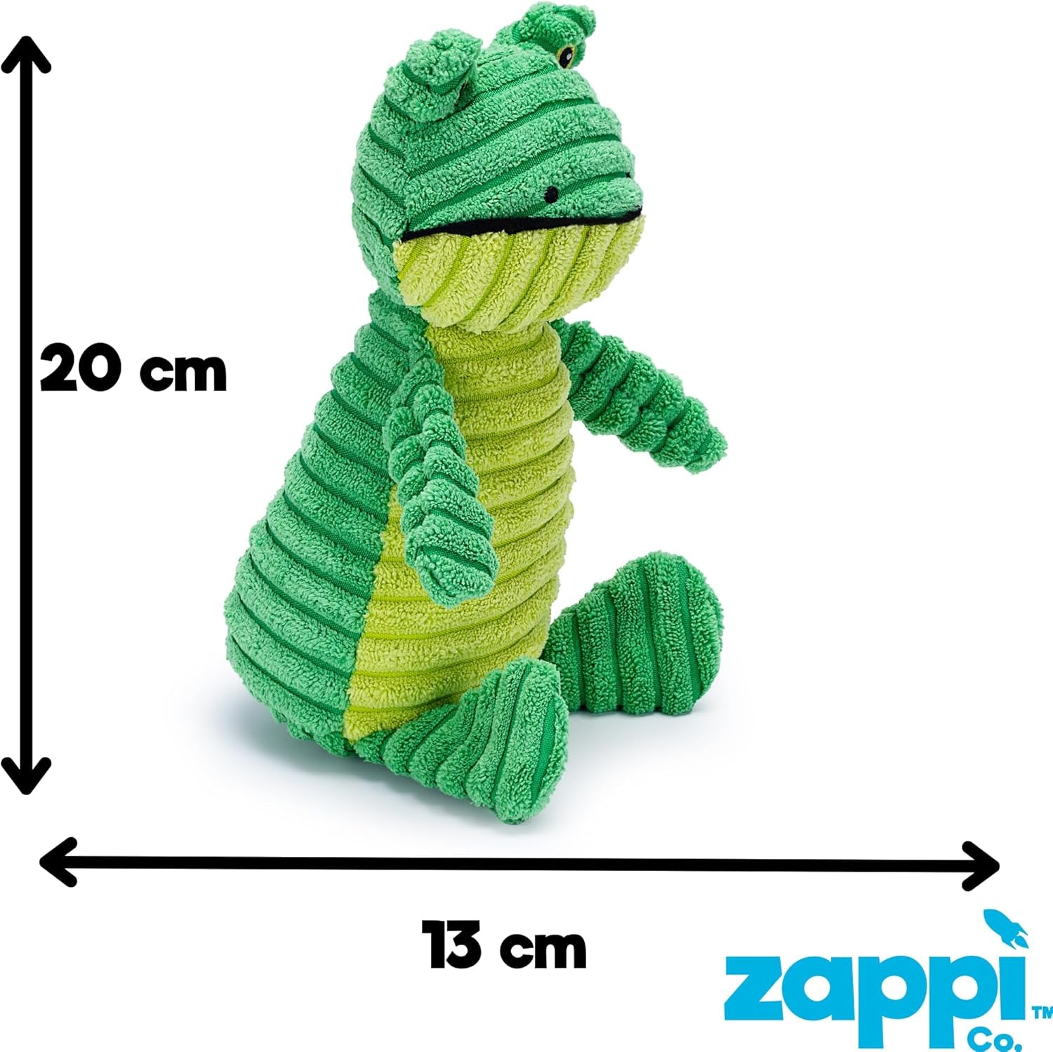 Green Frog Plush Dog Toy with Squeaker – Soft, Ribbed Fabric for Interactive Play. a Great Choice for Small and Medium Dogs' Playtime with Squeaky Toys.